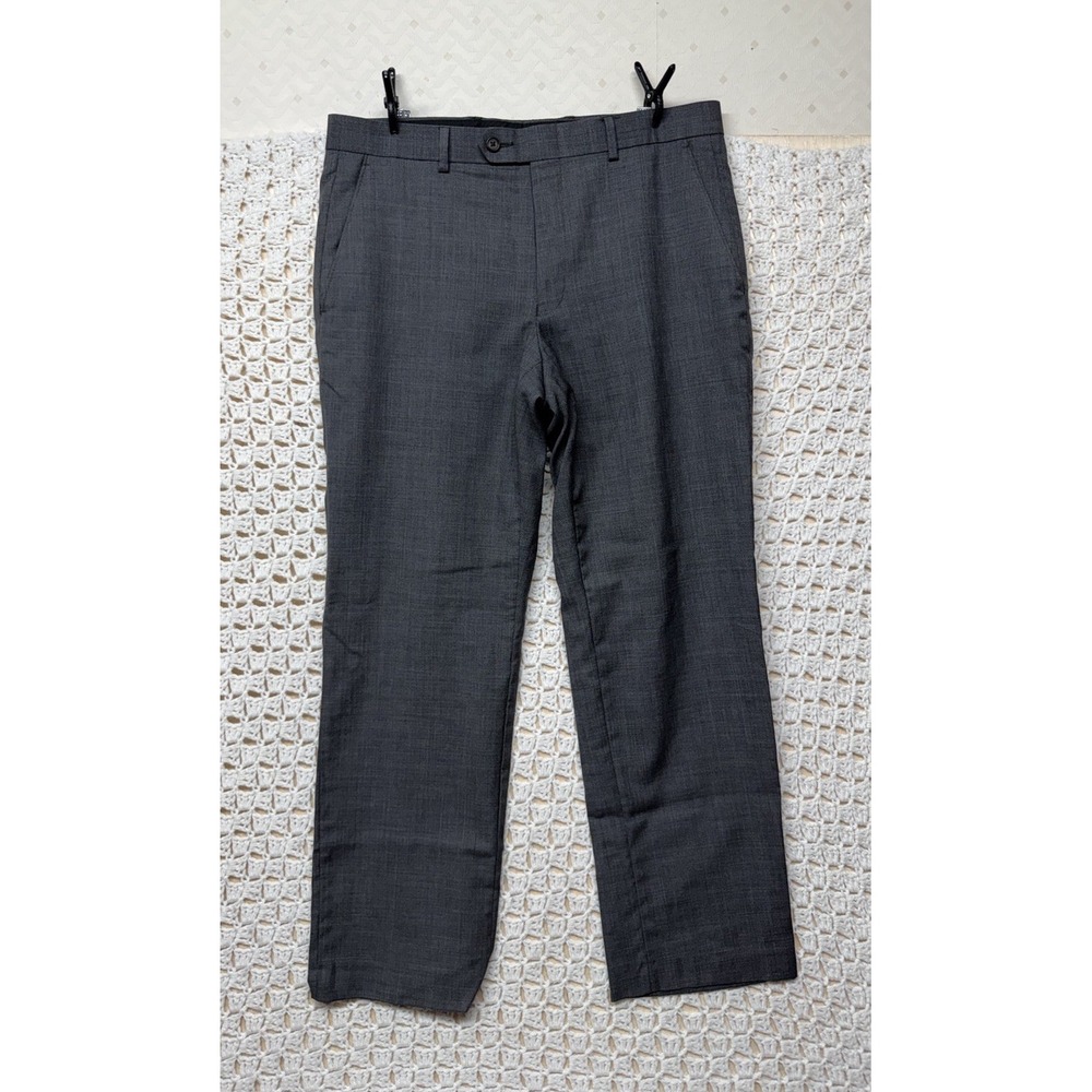 Ralph Lauren 100% wool Dress Pants Mens 33x30 Gray Flat Front Straight Leg